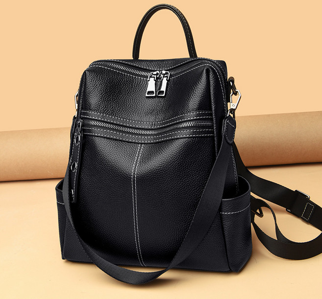 SHOPPI 리얼 소가죽 여성 데일리 백팩 캐쥬얼 배낭