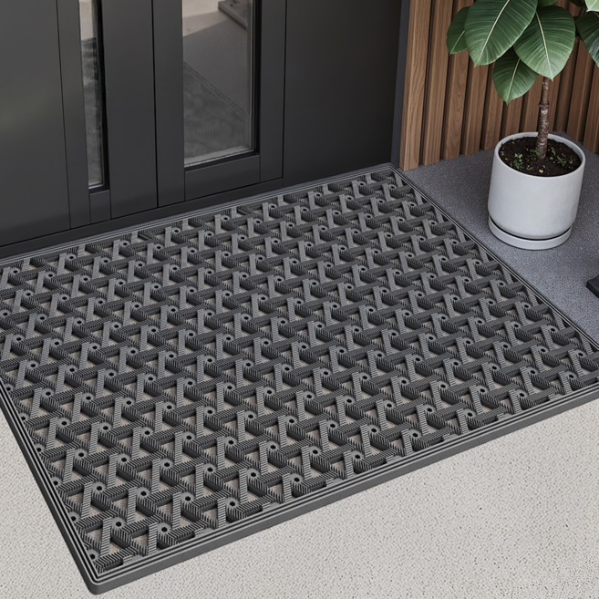 DEXI 1개 바닥 출입구 발판 매트 웰컴 현관 미끄럼방지 발매트 그레이 도어매트
