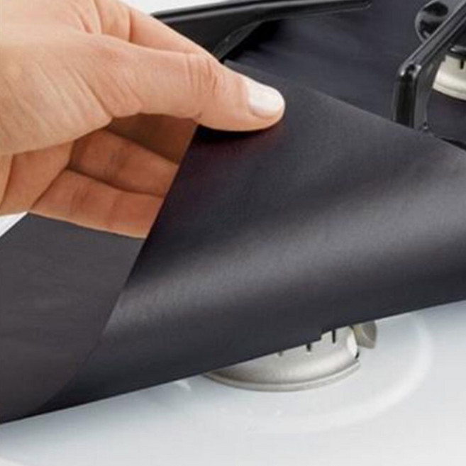 컷팅 테프폰 가스레인지 오염 방지 커버 가스렌지 가드 기름 튀김 튐 막이 화구 시트 스티커 가림막 검정, 1개