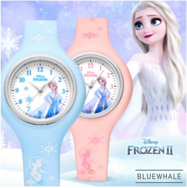 [블루고래] 겨울왕국 엘사 실리콘 손목시계 반짝 LED 플래시 방수시계 초등학생 선물 (모기퇴치제 시트 포함) (선물추천)