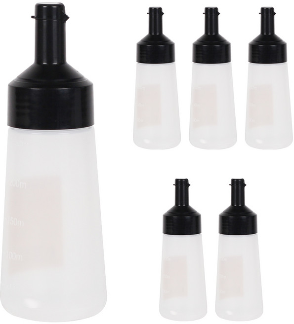 국산 튜브형 원터치소스병, 대-블랙, 6개, 470ml