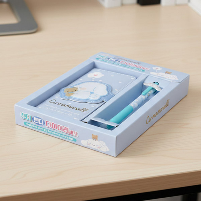 산리오 시나모롤 미니 슬림 다이어리 볼펜포함 신학기 선물용, 1개, 블루