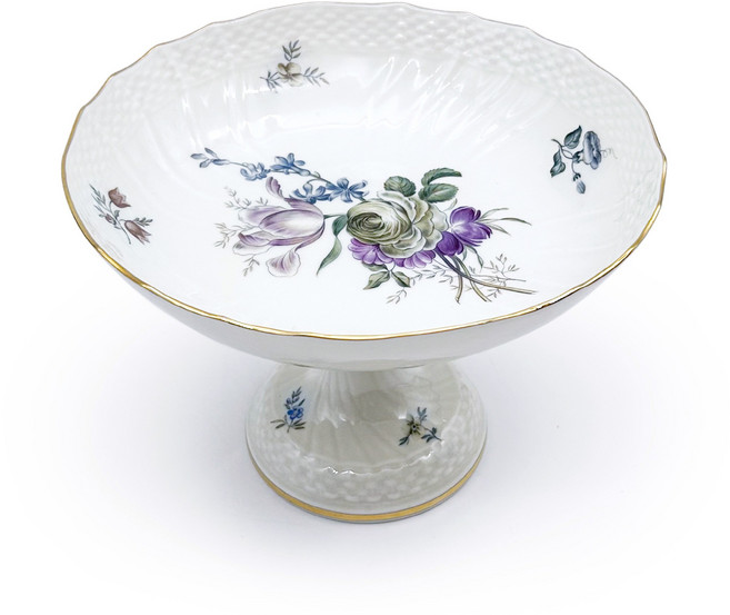 Antique 로얄코펜하겐 프리젠보그 대형 케이크 스탠드 브런치 디저트 북유럽 명품그릇, 1개, 아이보리+패턴