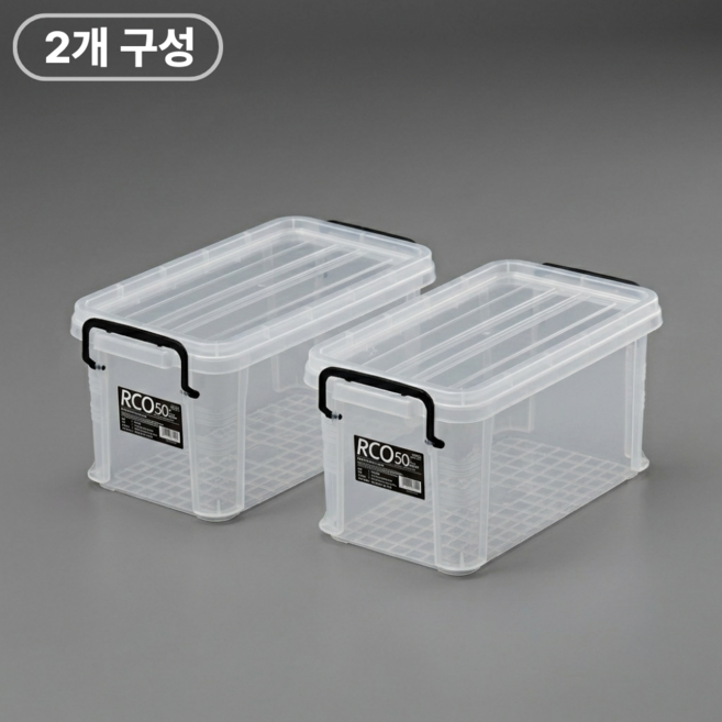 씨맥스 REOBOX 투명 리빙박스 수납정리함, 2개
