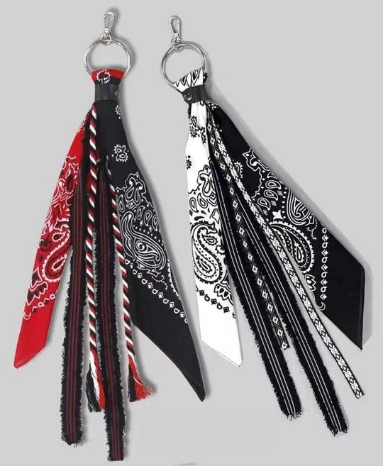 반다나키링 스카프 손수건 두건 스트릿패션 바지 허리 리본 힙합 키링