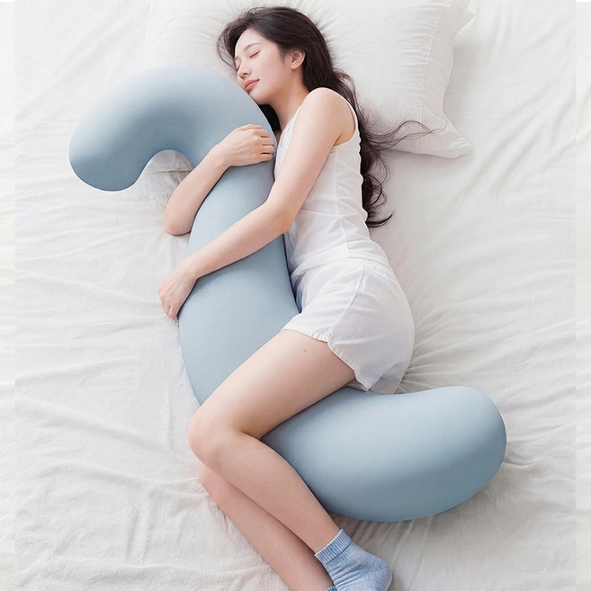 즈이리빙 냉감 대형 바디필로우 부드러움 메모리폼, 블루