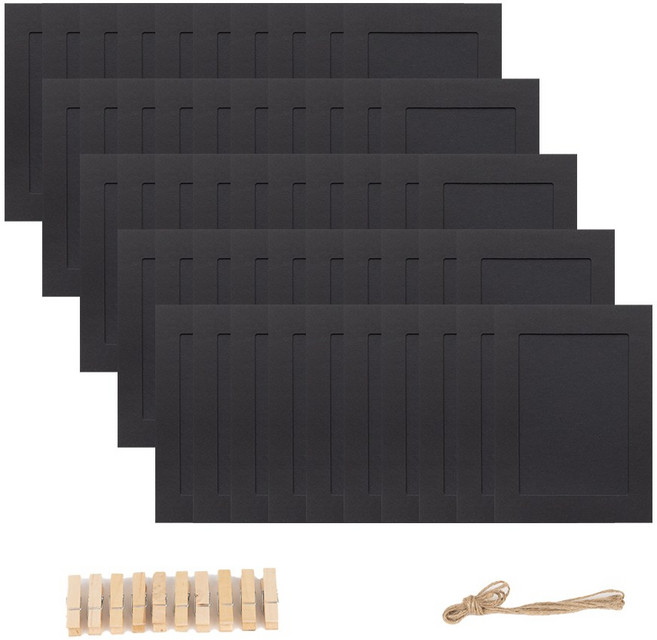 이에스지랩 종이액자 3x5 사진 페이퍼 프레임 가랜드, 블랙