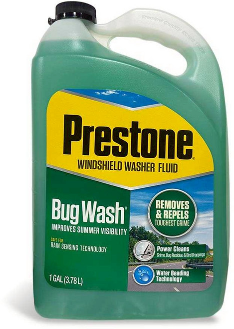 Prestone Bug Wash 擋風玻璃清潔液 有效去除昆蟲殘骸 提升夏季駕駛視野, 1桶, 3.78L
