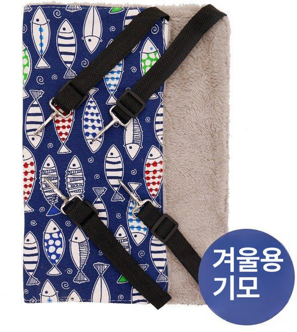 가온슬기 고양이해먹 펫베드 애견 방석 창문해먹, 플리스 블루 허니피시, M 38cmx46cm 5.0kg, 1개