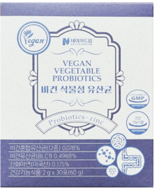 네이처드림 비건 식물성 유산균 30p, 60g, 1개