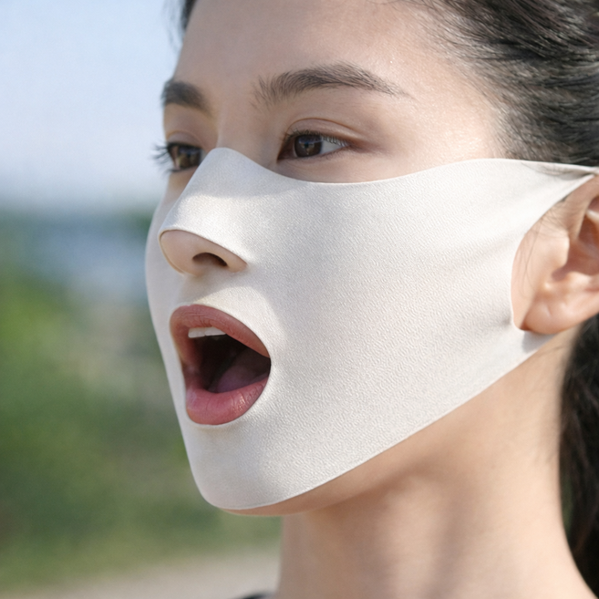 네오런 스포츠마스크 자외선차단 여름 골프 등산 러닝 숨쉬기편한, 1세트, 화이트 1+1