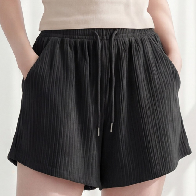 라뷰드 여성 와이드 골지 밴딩 3부 반바지 여자 여름 캐주얼 트레이닝 운동복 러닝 실내 실외 추리닝 바지 하이웨스트 핫팬츠