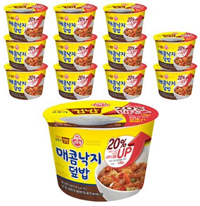 오뚜기 맛있는 컵밥 매콤낙지덮밥 입, 280g, 12개