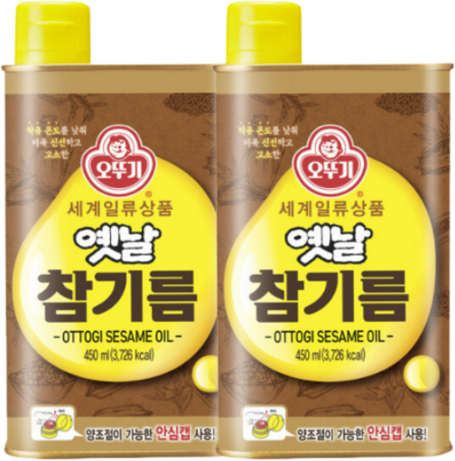 오뚜기 옛날 참기름, 450ml, 2개