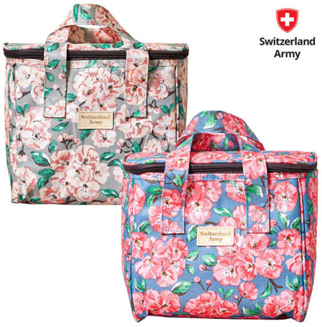 스위칠랜드아미 쿨러백 8L 보냉가방 (차량용 골프용 피크닉용 장보기용), 핑크벚꽃