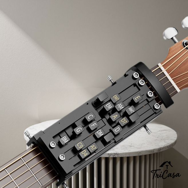 2025년 최신형 기타 연주 보조 도구 편리한 보조 아이템 휴대용 초보자 연습용 손가락 보조기 슬림 디자인 블랙, 1개