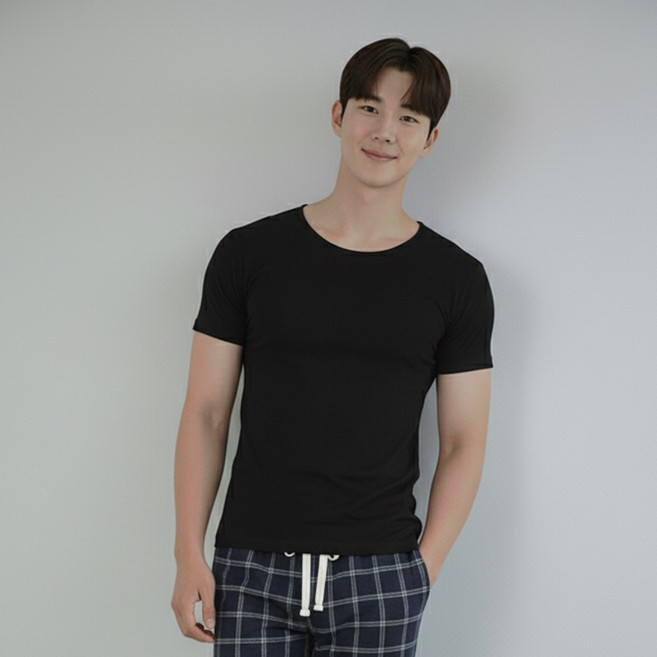 남성 모달 발열내의 반팔 보온 상의 내복 히트앤웜 이너웨어