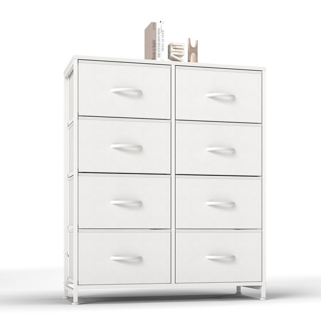 소웰홈 패브릭 4단8문 옷 수납장, 8단, 화이트