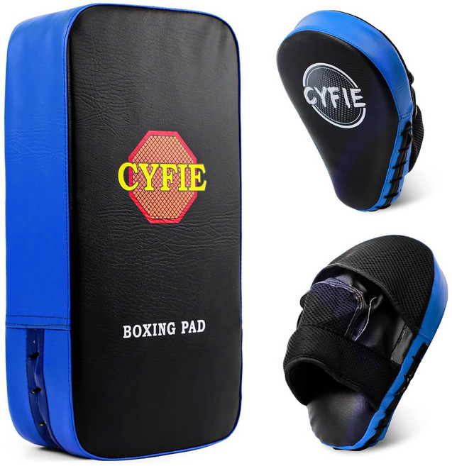 복싱 미트 세트 태권도 발차기 미트 펀치 미트 권투 킥복싱 미트 무술 격투 훈련 스파링 훈련 운동 용품, 1세트, 블랙