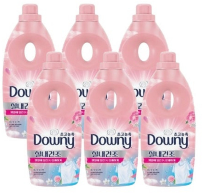 다우니 엑스퍼트 실내 건조 섬유유연제 플로럴프레시향, 6개, 1L