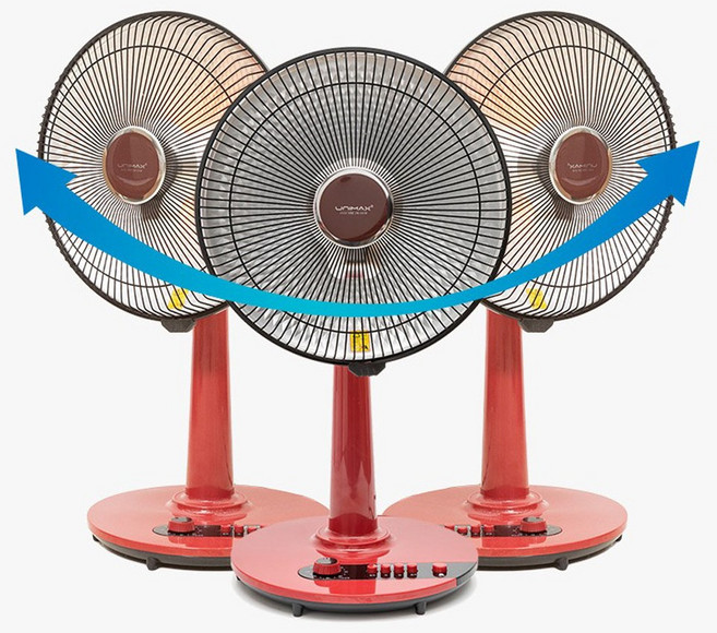 유니맥스 14인치 전기히터 UMH-2125C 카본램프 선풍기형 히터 좌우회전 900W 전기난로, 유니맥스 14인치 카본히터 UMH-2125C