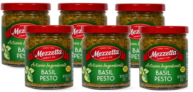 Mezzetta 수제 재료 바질 페스토 6팩, 6개, 177g