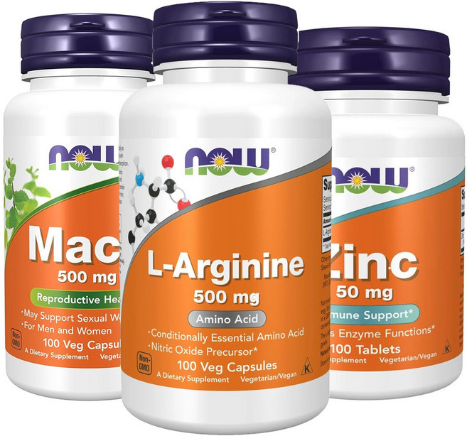 나우푸드 마카+아연+L아르기닌 3종 영양제, 100정, 1세트