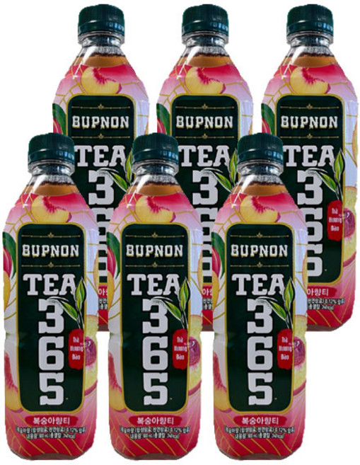베트남음료 붑논티 365 복숭아 음료 500ml/6개, 500ml