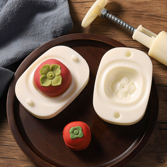 절편 떡만들기 도구 떡도장 떡살 떡모양 감 스템프, 1개, 화이트