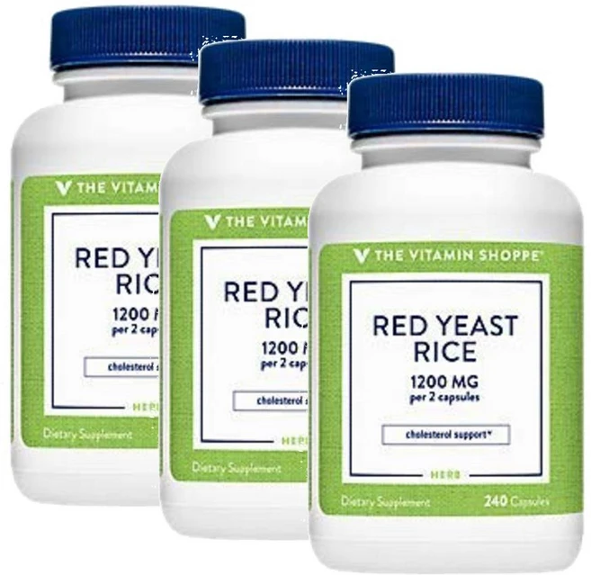 더비타민샵 레드 이스트 라이스 홍국 1200mg 캡슐 The Vitamin Shoppe Red Yeast Rice, 3개, 240정 - 쿠팡