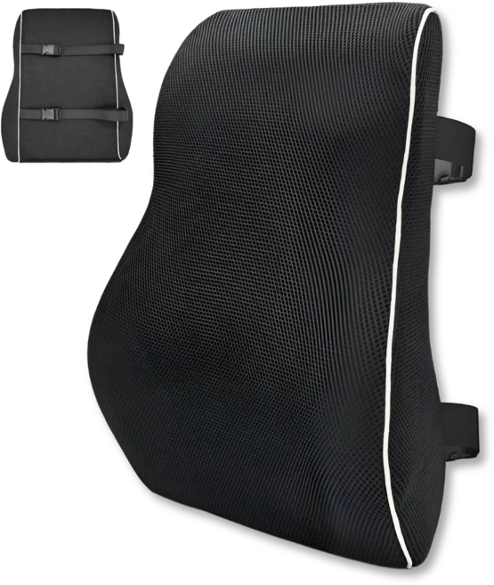 쿠바디 3D 등받이 쿠션 편안한 바른자세 사무실 의자 자동차 허리, 블랙