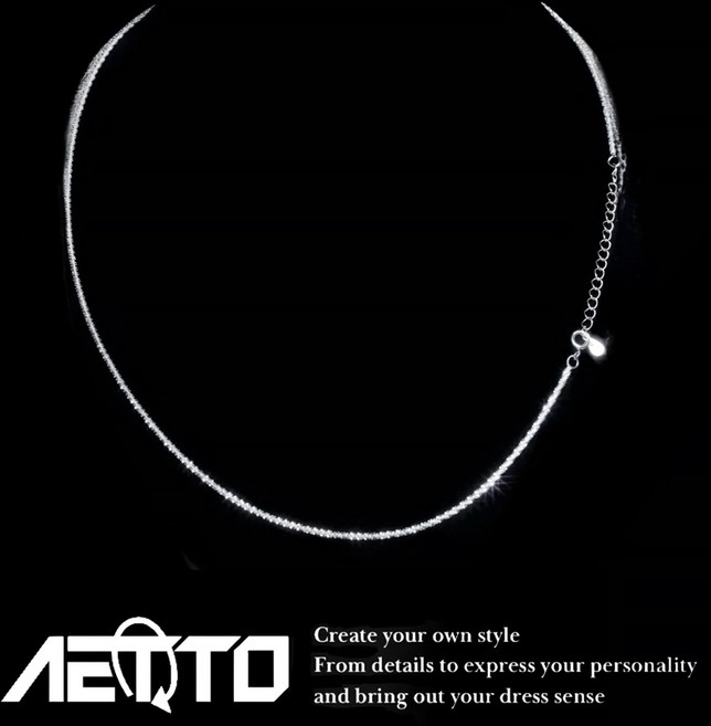 AETTO 波光粼粼 閃沙素鍊 高級感 璀璨 細鍊 簡約百搭 純銀項鍊