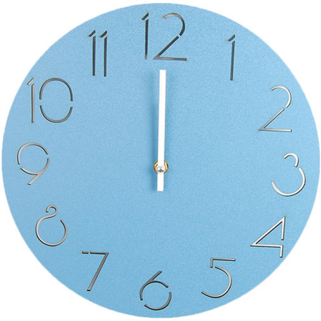 GLstar 친환경 무소음 에코 우드 모던데코 벽시계, 스카이
