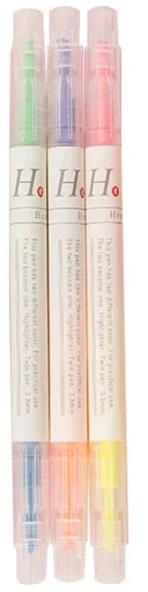 6색/세트 더블 헤드 독특한 창 팁 파스텔 컬러 형광펜 펜 마커 학교 문구 용품에 대한 부드러운 색상, 01 3pcs-6colors