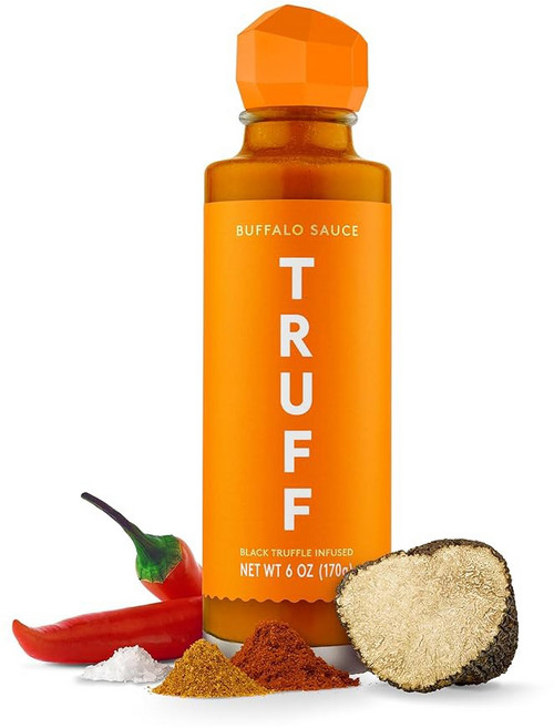TRUFF 소스 트러프 화이트 트러플 핫소스 고급 잘 익은 칠리 페퍼 아가베 넥타 오일과 고수로 만든 맛 경험 병에 담긴 6온스, 버팔로, 6 온스, 1개