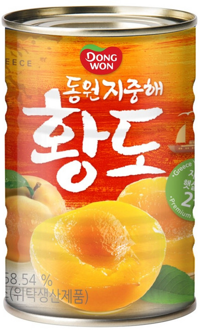 동원 지중해 황도 통조림, 410g, 1개