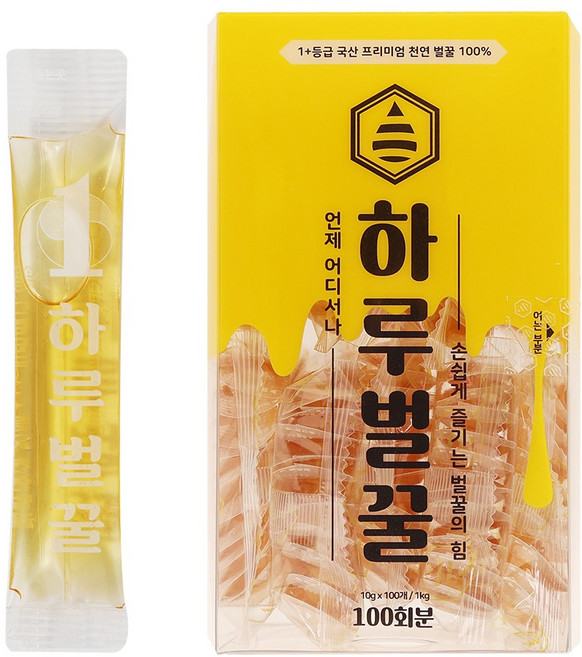 하루벌꿀 1+등급 아카시아꿀 100회분, 1kg, 1개