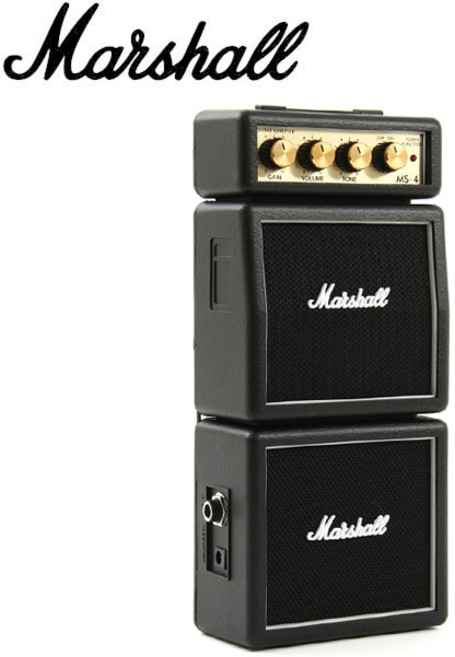 Marshall 휴대용 기타 미니앰프 MS-4 (어댑터/배터리 미포함), *, 블랙, 1개