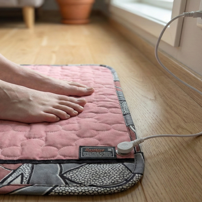 웰스파 어싱패드 사무실용 바닥패드 스테인레스 금속사 접지플러그 포함 70x40, 그래핀