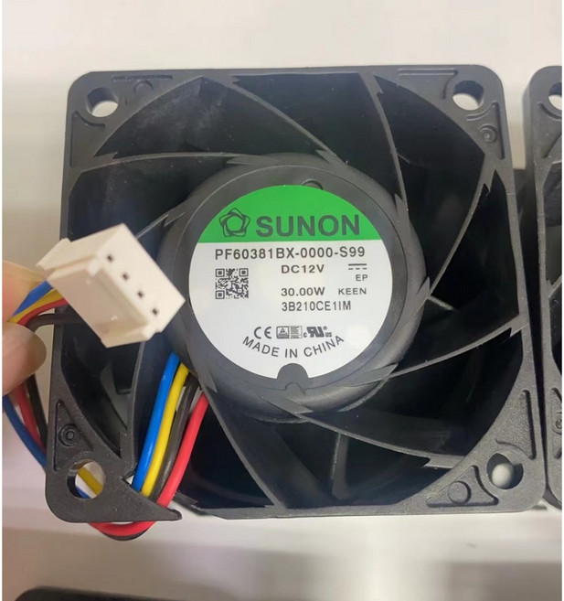SUNON 建準 PF60381BX-0000-S99 DC12V 30W 60x60x38mm 散熱風扇, 拆機良品, PF60381BX-0000-S99, 拆機良品