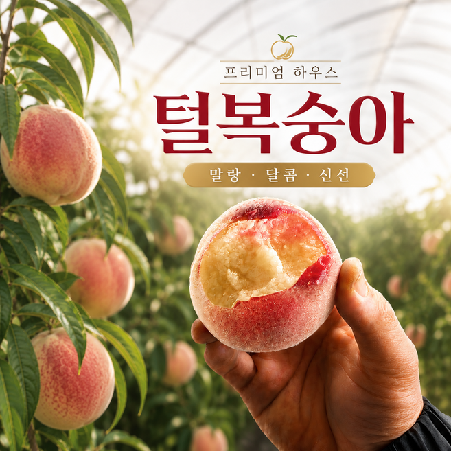 [품질선별] 하우스 털복숭아 물복 말랑 백도, 1박스, 중소과 1kg 7~9과 내외