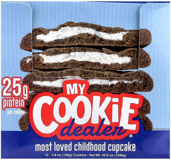 My Cookie Dealer Protein 프로틴 쿠키 어린 시절 가장 사랑받은 컵케이크 12개입 개당 108g(3.8oz) Protein (마이 쿠키 딜러 프로틴), My Cookie Dealer Protein 프로틴 쿠, 108g, 1 - 쿠팡