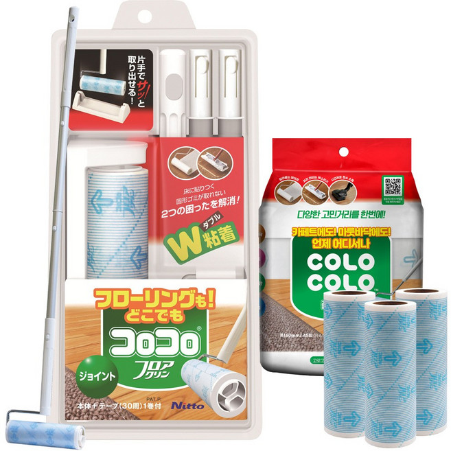 고로고로 테이프클리너 마루용 4단조인트본체+리필3롤, 1개