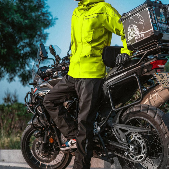 드라이마스터 레인코트 오토바이 방수 우의 우비 비옷 상하의 세트 0403, 네온, 1개