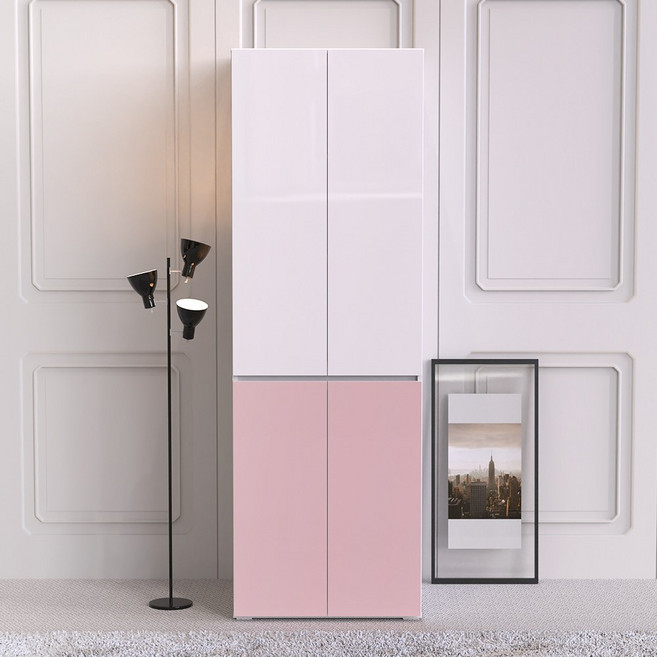 힘찬리빙 닐라 600 주방 수납장 그릇장 키큰 팬트리장 비스포크 홈카페 냉장고장, 닐라 600 수납장 일반형, 핑크