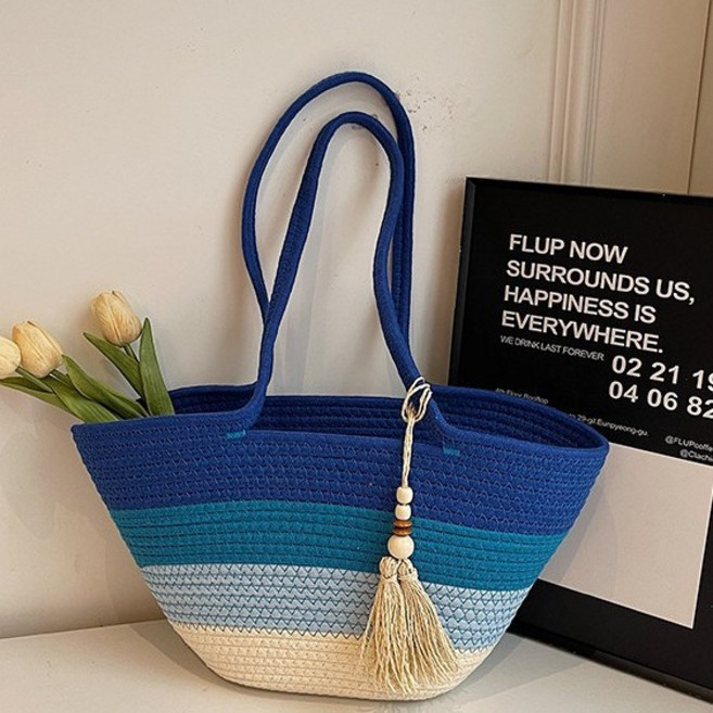 코코린느 비비드 컬러웨이 니트 태슬 토트백 가방(3colors)