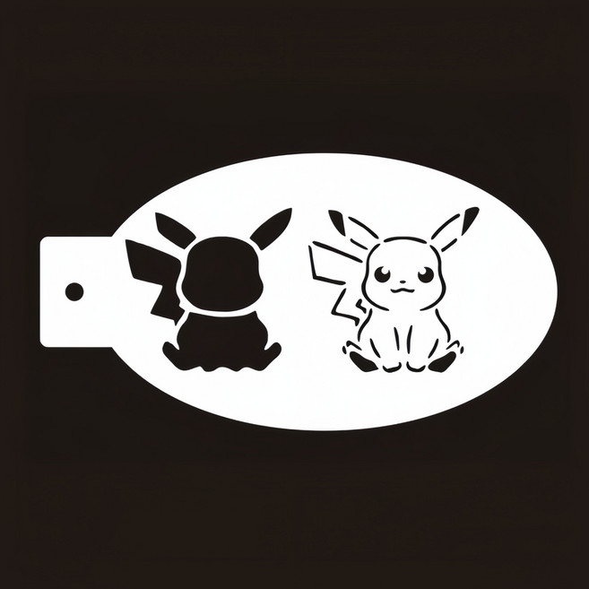 페이스페인팅 도안 템플릿 펀칭 얼굴 미술 놀이공원 핸드페인팅 아트 세트 바디 어린이 캐릭터, 피카츄템플릿