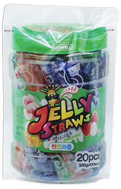 키즈웰 천연과즙 스트로우 젤리, 386g, 1개