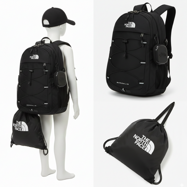 [매장판] 노스페이스 키즈 백팩 가방 신학기 입학 선물 보레알리스 주니어 스쿨 팩 블랙 NM2DS07R