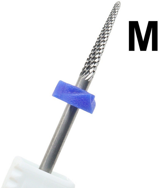 네일 드릴 비트 텅스텐 강철 손톱 드레싱 죽은 피부 조각 연삭기, 1개, M